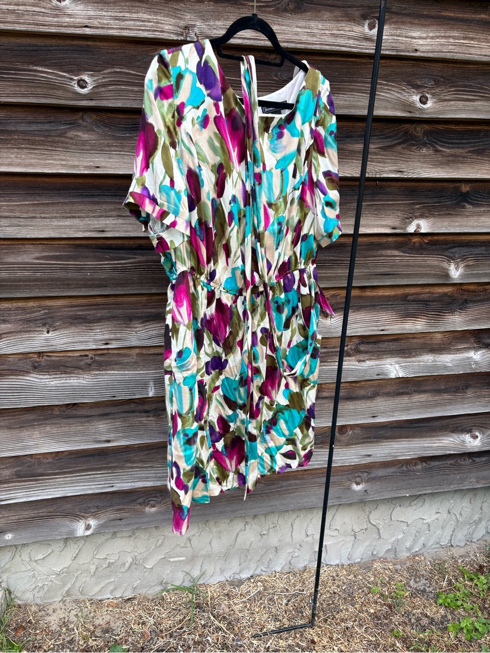 Jessica Howard Teal, Magenta & Olive Floral Midi Dress